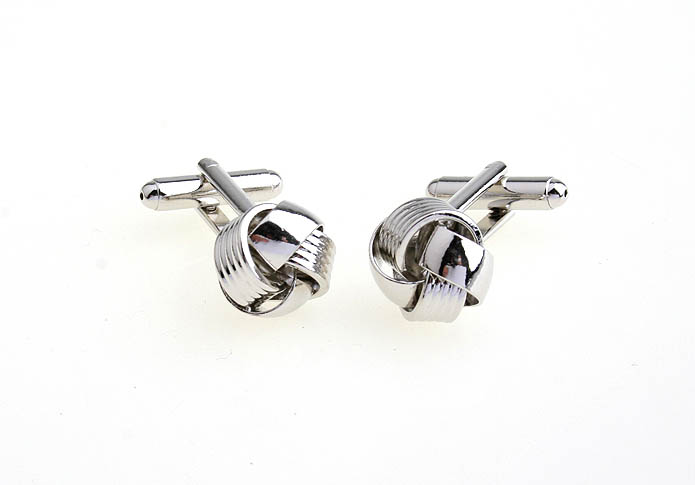  Silver Texture Cufflinks Metal Cufflinks Knot Wholesale & Customized  CL641217