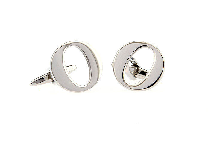 O Letters Cufflinks  Silver Texture Cufflinks Metal Cufflinks Symbol Wholesale & Customized  CL652528