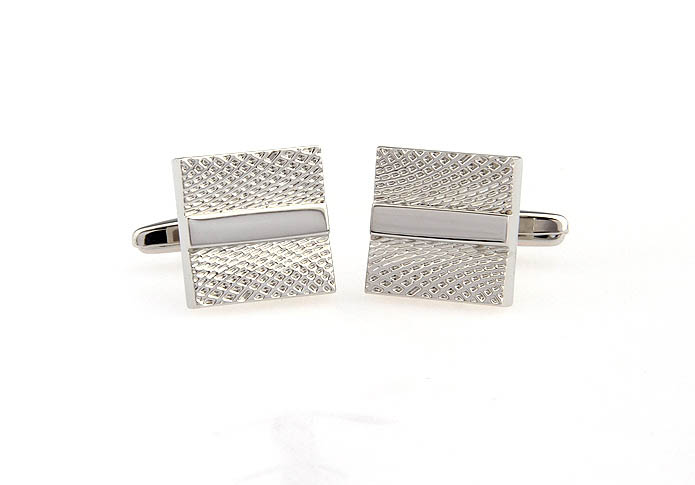  Silver Texture Cufflinks Metal Cufflinks Wholesale & Customized  CL652585