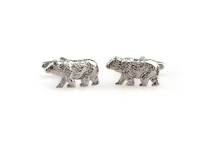 Polar Bear Cufflinks  Silver Texture Cufflinks Metal Cufflinks Animal Wholesale & Customized  CL652611