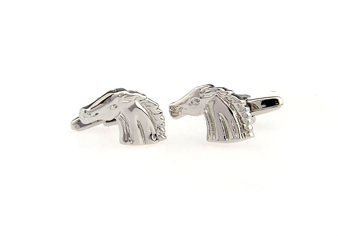 Horsehead Cufflinks  Silver Texture Cufflinks Metal Cufflinks Animal Wholesale & Customized  CL652644