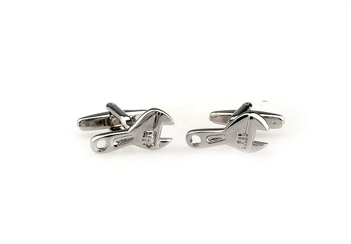 Wrench to live Cufflinks  Silver Texture Cufflinks Metal Cufflinks Tools Wholesale & Customized  CL652659