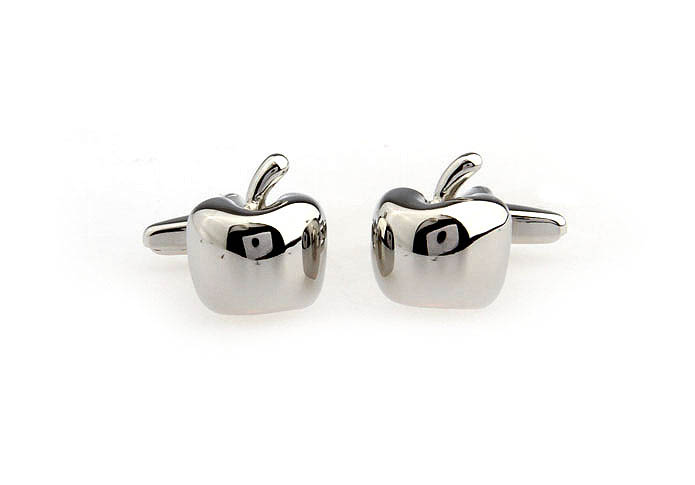 Silver Apples Cufflinks  Silver Texture Cufflinks Metal Cufflinks Food and Drink Wholesale & Customized  CL652718