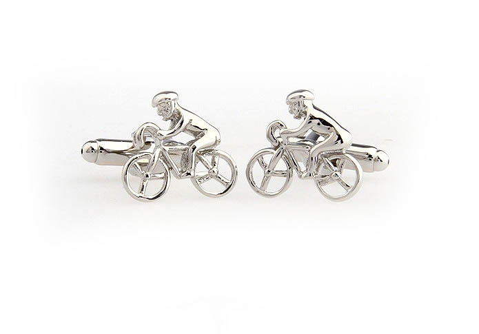 Bicycle Prince Cufflinks  Silver Texture Cufflinks Metal Cufflinks Transportation Wholesale & Customized  CL652727