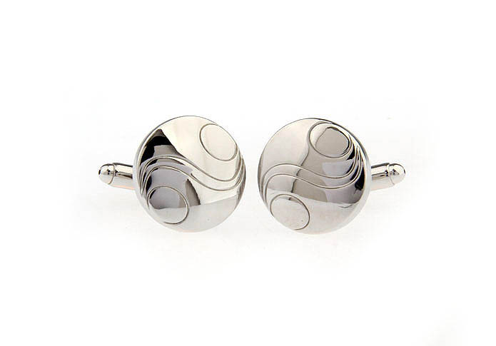 Tai Chi Cufflinks  Silver Texture Cufflinks Metal Cufflinks Religious and Zen Wholesale & Customized  CL652755