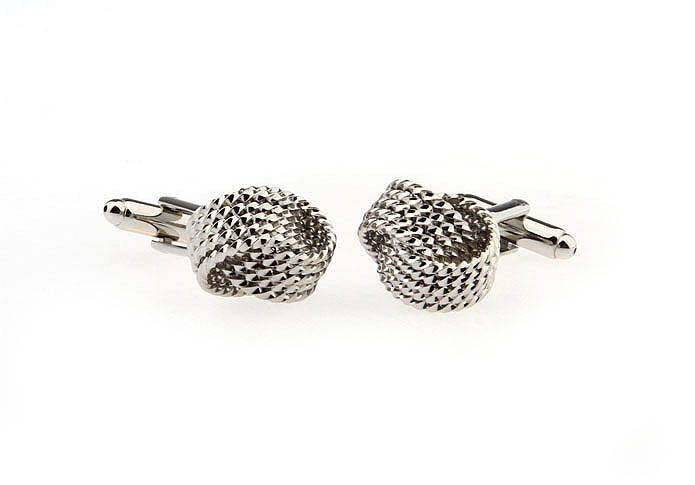  Silver Texture Cufflinks Metal Cufflinks Knot Wholesale & Customized  CL652770