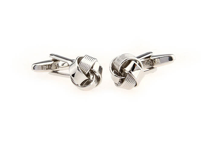  Silver Texture Cufflinks Metal Cufflinks Knot Wholesale & Customized  CL652786