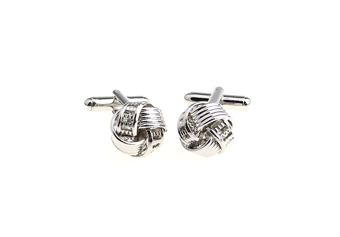  Silver Texture Cufflinks Metal Cufflinks Knot Wholesale & Customized  CL652876