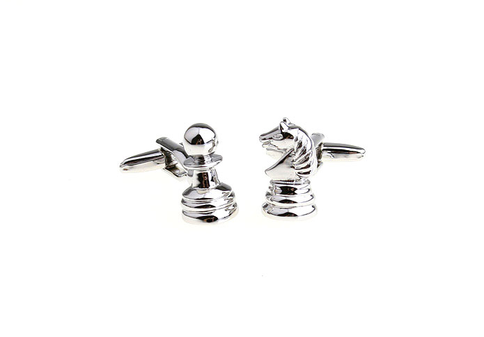 Pawn chess horse Cufflinks  Silver Texture Cufflinks Metal Cufflinks Tools Wholesale & Customized  CL652903