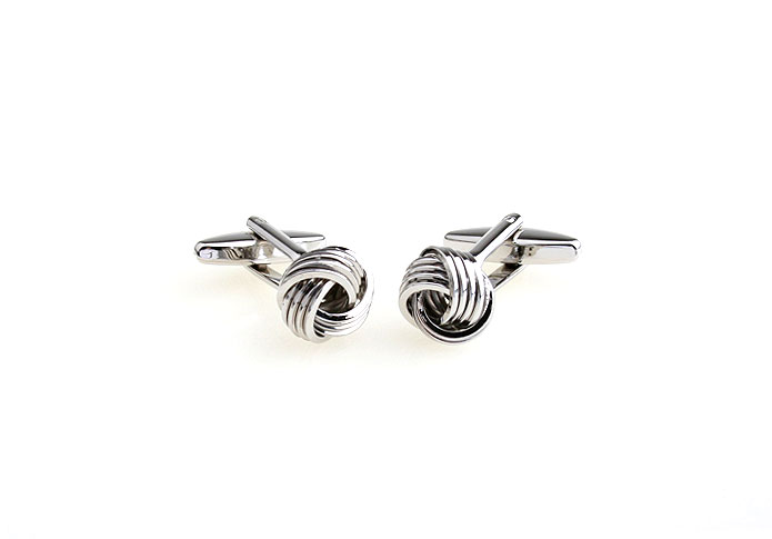  Silver Texture Cufflinks Metal Cufflinks Knot Wholesale & Customized  CL652914