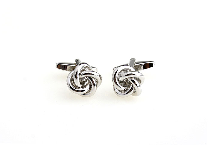  Silver Texture Cufflinks Metal Cufflinks Knot Wholesale & Customized  CL652938