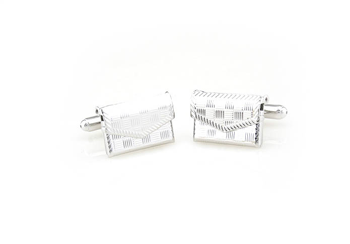 Bags can open and close Cufflinks  Silver Texture Cufflinks Metal Cufflinks Hipster Wear Wholesale & Customized  CL652982