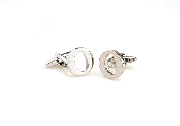 26 Letters O Cufflinks  Silver Texture Cufflinks Metal Cufflinks Symbol Wholesale & Customized  CL653002