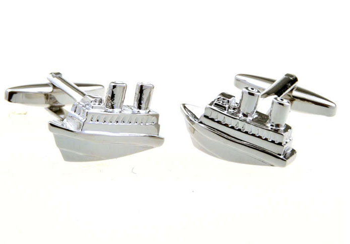 Steamship Cufflinks  Silver Texture Cufflinks Metal Cufflinks Military Wholesale & Customized  CL653823