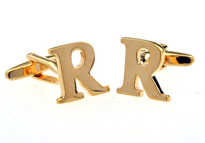 The Letters R Cufflinks  Gold Luxury Cufflinks Metal Cufflinks Symbol Wholesale & Customized  CL653835