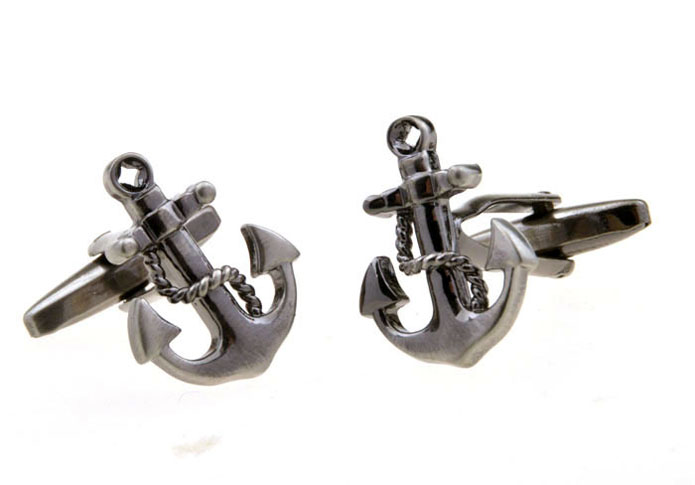 Anchors Cufflinks  Gray Steady Cufflinks Metal Cufflinks Transportation Wholesale & Customized  CL653915