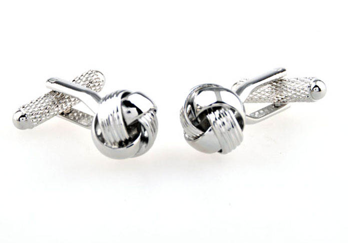  Silver Texture Cufflinks Metal Cufflinks Knot Wholesale & Customized  CL654014