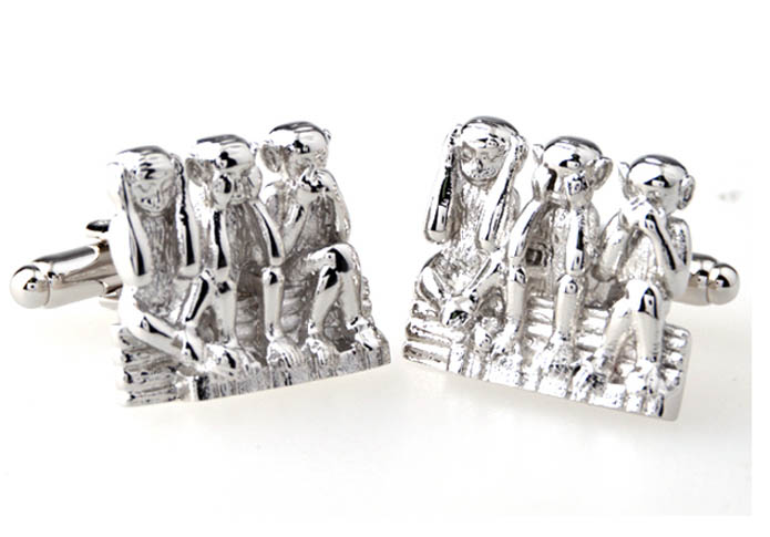 Monkey Zodiac Thousand Faces  Cufflinks  Silver Texture Cufflinks Metal Cufflinks Animal Wholesale & Customized  CL654098