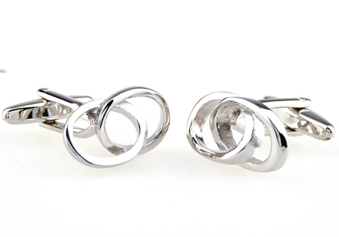 Bicyclic Cufflinks  Silver Texture Cufflinks Metal Cufflinks Knot Wholesale & Customized  CL654101