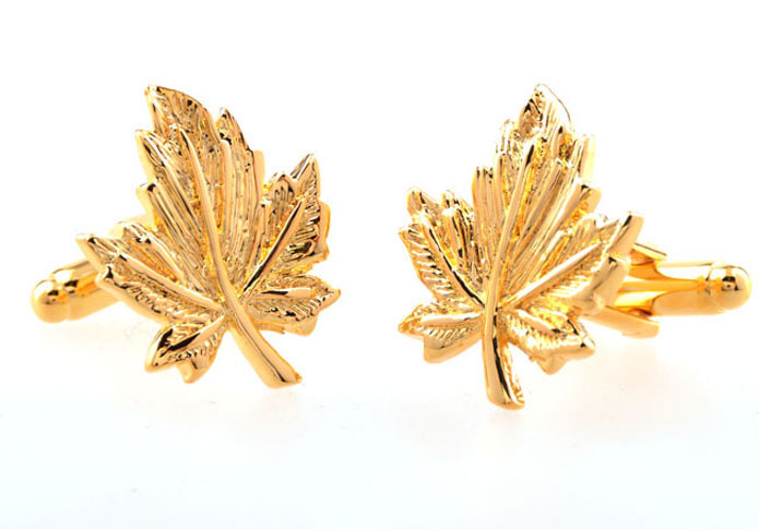 Maple leaves Cufflinks  Gold Luxury Cufflinks Metal Cufflinks Funny Wholesale & Customized  CL654231