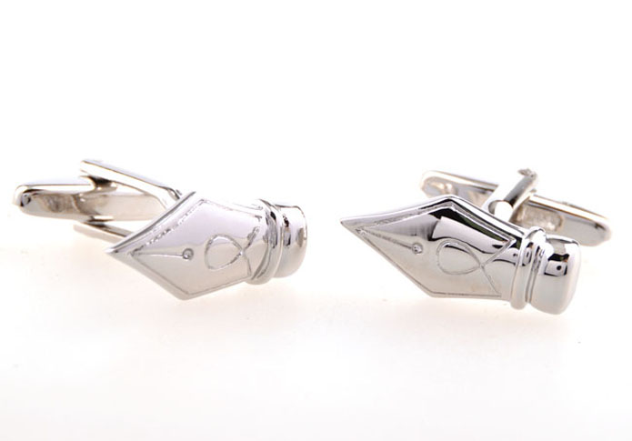 Pen nib Cufflinks  Silver Texture Cufflinks Metal Cufflinks Tools Wholesale & Customized  CL654237