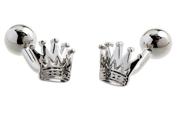 Crown Cufflinks  Silver Texture Cufflinks Metal Cufflinks Hipster Wear Wholesale & Customized  CL654288