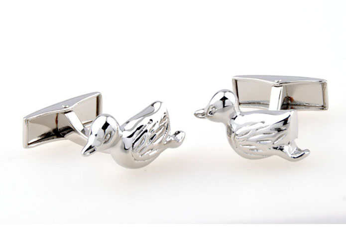 Mandarin Duck Cufflinks  Silver Texture Cufflinks Metal Cufflinks Animal Wholesale & Customized  CL654651