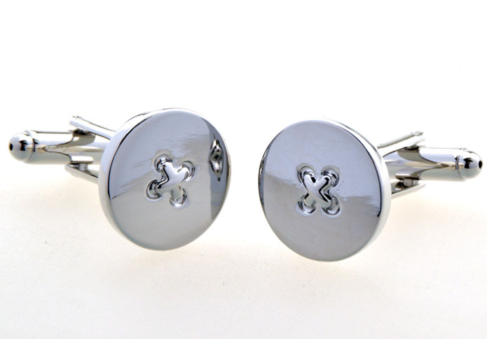 Buttons Cufflinks Silver Texture Cufflinks Metal Cufflinks Hipster Wear Wholesale & Customized CL654992