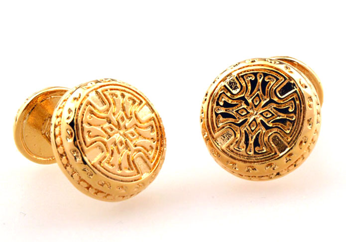 Greece Pattern Cufflinks Gold Luxury Cufflinks Metal Cufflinks Wholesale & Customized CL655420