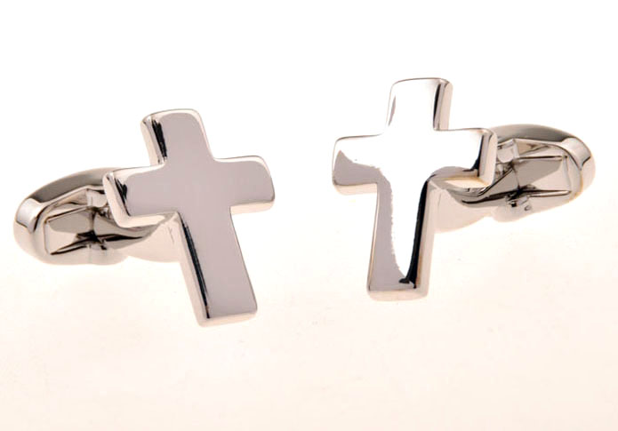 Cross Cufflinks Silver Texture Cufflinks Metal Cufflinks Religious and Zen Wholesale & Customized CL655438