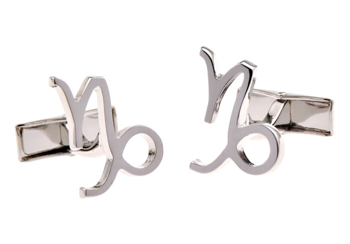 Capricorn Cufflinks Silver Texture Cufflinks Metal Cufflinks Symbol Wholesale & Customized CL655455
