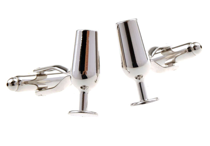 Red Wine Glass Cufflinks Silver Texture Cufflinks Metal Cufflinks Tools Wholesale & Customized CL655458