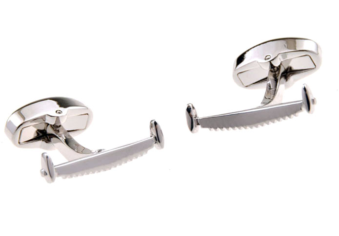 Wood Saw Cufflinks Silver Texture Cufflinks Metal Cufflinks Tools Wholesale & Customized CL655464