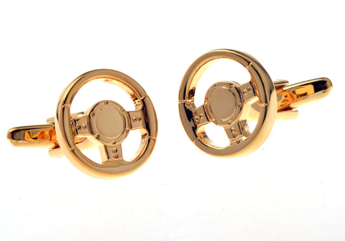 Steering Wheel Cufflinks  Gold Luxury Cufflinks Metal Cufflinks Transportation Wholesale & Customized  CL655755