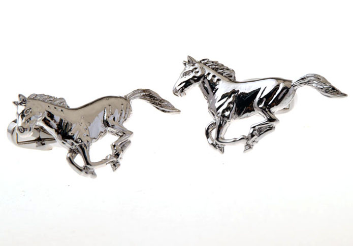 Horse Cufflinks  Silver Texture Cufflinks Metal Cufflinks Animal Wholesale & Customized  CL655763