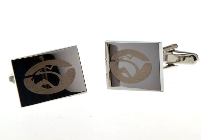 Laser Logo Cufflinks  Silver Texture Cufflinks Metal Cufflinks Flags Wholesale & Customized  CL655771