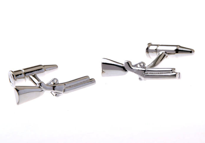 Gun Cufflinks  Silver Texture Cufflinks Metal Cufflinks Military Wholesale & Customized  CL655774