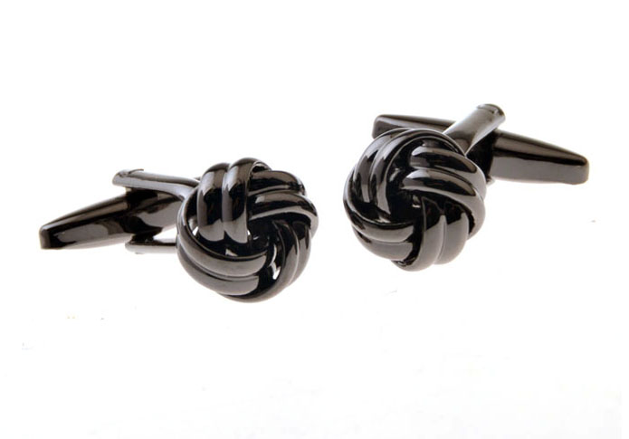  Gun Metal Color Cufflinks Metal Cufflinks Knot Wholesale & Customized  CL655781