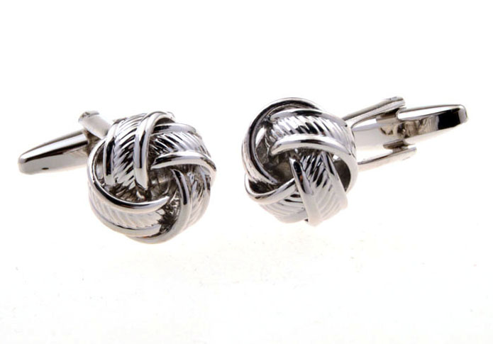 Sparta Cufflinks  Silver Texture Cufflinks Metal Cufflinks Knot Wholesale & Customized  CL655970