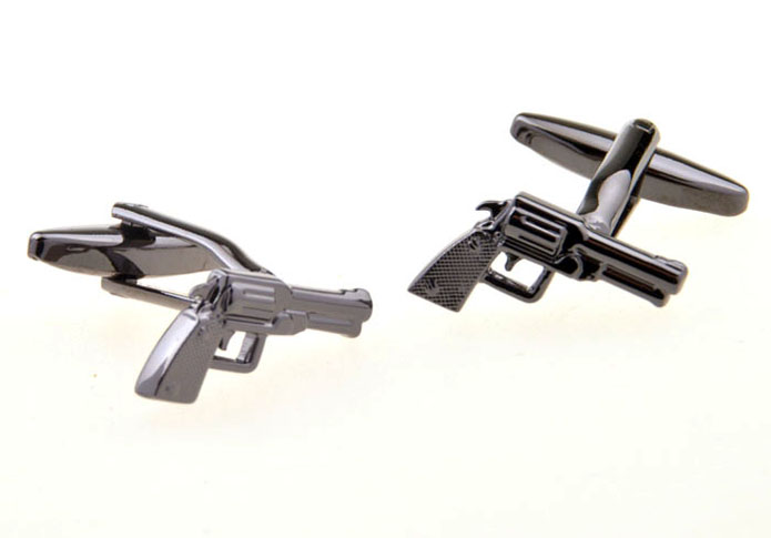 Pistol Cufflinks  Gun Metal Color Cufflinks Metal Cufflinks Military Wholesale & Customized  CL655996