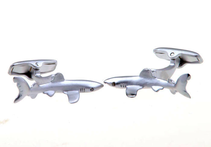 Shark Cufflinks  Silver Texture Cufflinks Metal Cufflinks Animal Wholesale & Customized  CL656065