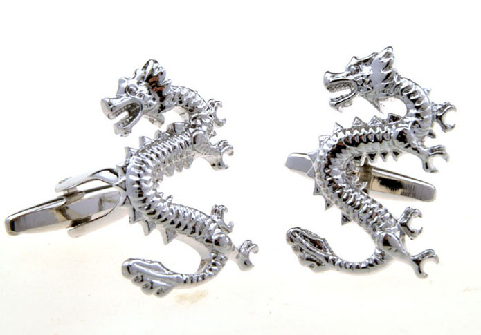  Silver Texture Cufflinks Metal Cufflinks Animal Wholesale & Customized  CL656091