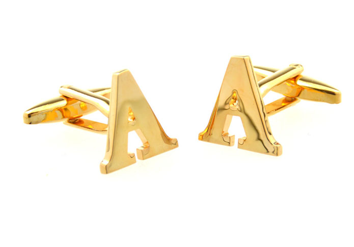 26 Letters A Cufflinks  Gold Luxury Cufflinks Metal Cufflinks Wholesale & Customized  CL656464