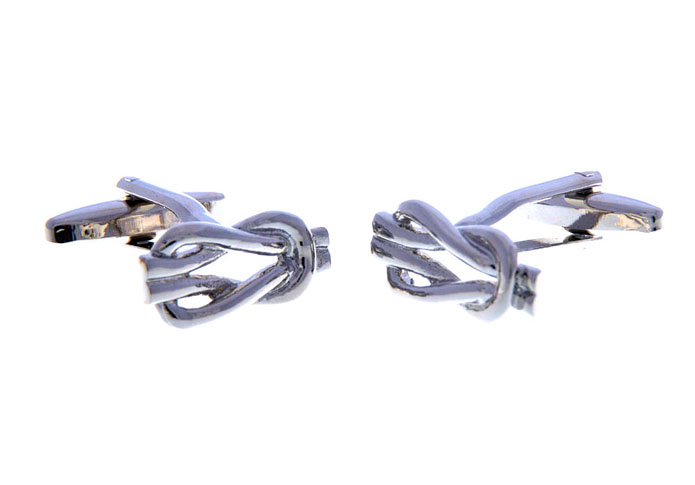 Rope Knot Cufflinks  Silver Texture Cufflinks Metal Cufflinks Knot Wholesale & Customized  CL656666