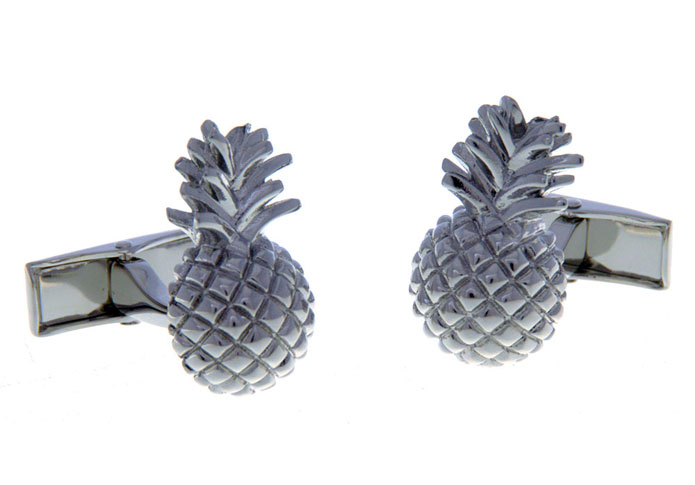 Pineapple Cufflinks  Silver Texture Cufflinks Metal Cufflinks Food and Drink Wholesale & Customized  CL656677