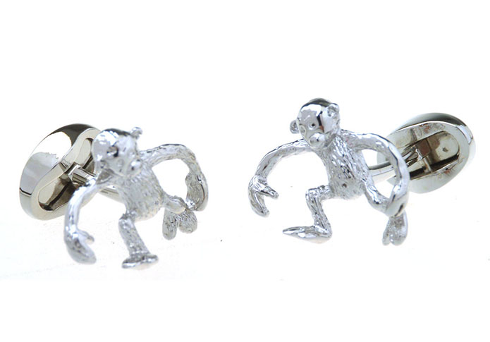 Monkey Cufflinks  Silver Texture Cufflinks Metal Cufflinks Animal Wholesale & Customized  CL656711