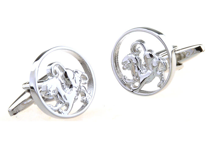 Zodiac, Tiger Cufflinks  Silver Texture Cufflinks Metal Cufflinks Animal Wholesale & Customized  CL656716