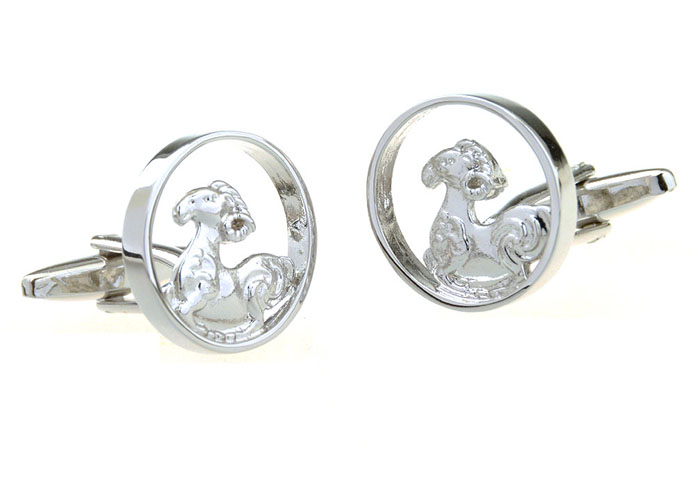 Zodiac, Sheep, Sheep Cufflinks  Silver Texture Cufflinks Metal Cufflinks Animal Wholesale & Customized  CL656721