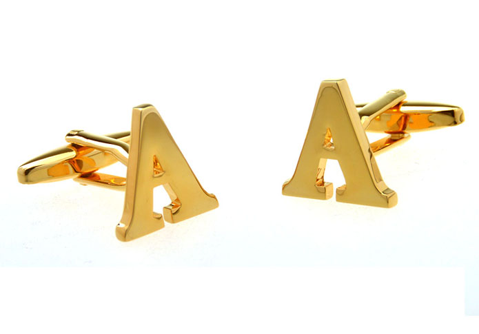 26 Letter A Cufflinks  Gold Luxury Cufflinks Metal Cufflinks Symbol Wholesale & Customized  CL656908