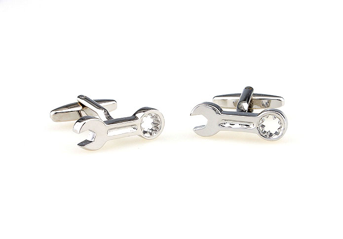 Wrench to live Cufflinks  Silver Texture Cufflinks Metal Cufflinks Tools Wholesale & Customized  CL666824